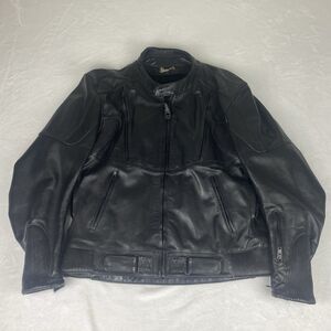 Xpert Sport Motorcycle Jacket Mens Size 46 Black Leather Full Zip